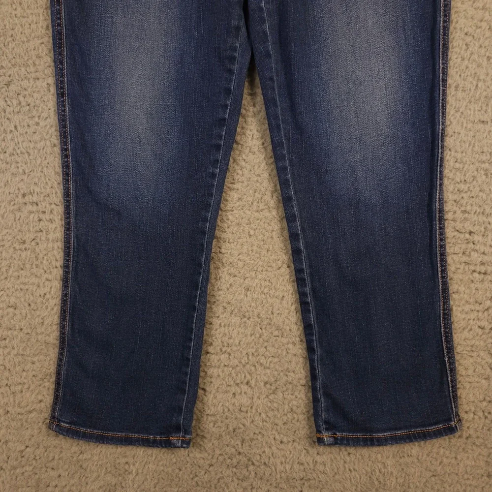 Chicos Jeans Women 00 US 2 Blue The Platinum Crop Stretch Dark Wash Denim Casual